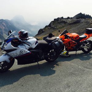 Motorcycle trip through mountains
